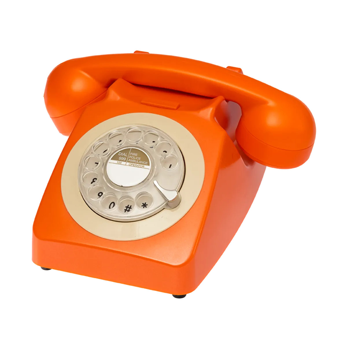 Amber audio guestbook phone, three-quarter view