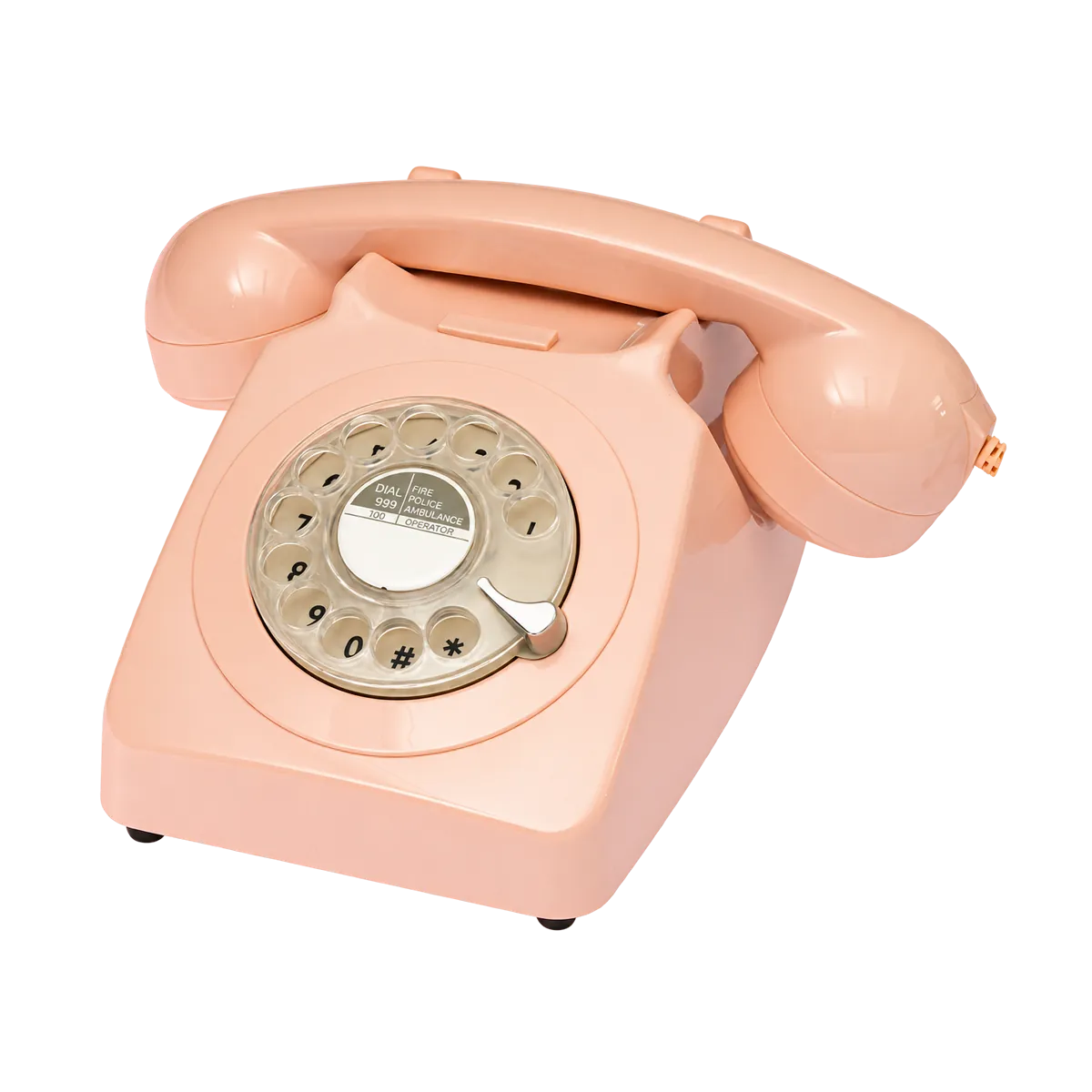 Blush audio guestbook phone, three-quarter view