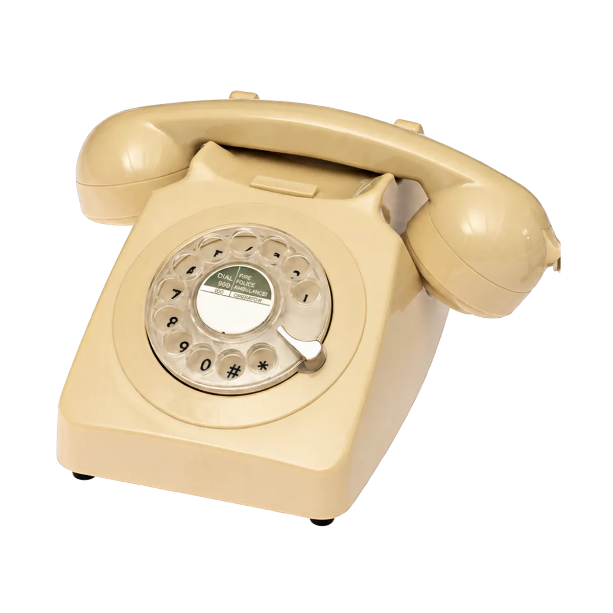 Ivory audio guestbook phone, three-quarter view
