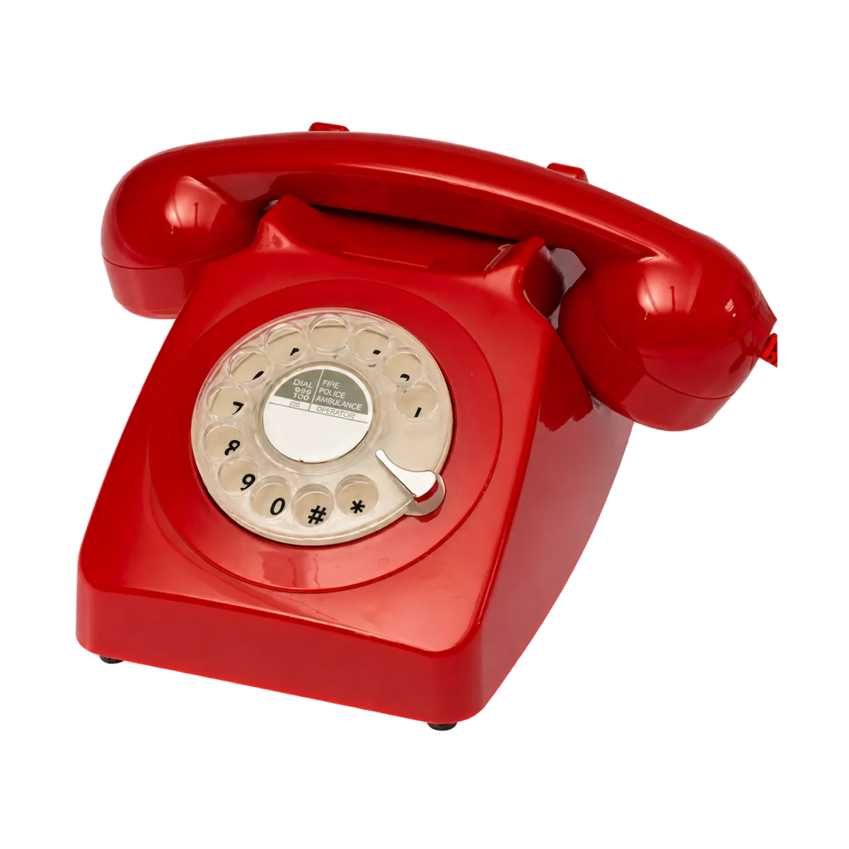 Ruby audio guestbook phone, three-quarter view